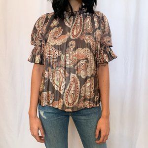 Let Me Be Satin Paisley Hope Blouse